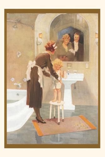 Cover image for Vintage Journal Nanny Bathing Child