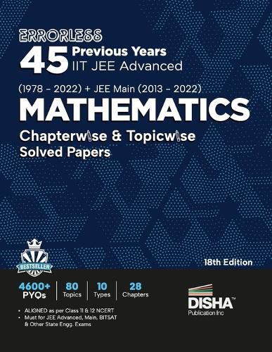 Cover image for Errorless 45 Previous Years Iit Jee Advanced (19782022) + Jee Main (20132022) Mathematics Chapterwise & Topicwise Solved Papers 18th Edition | Pyq Question Bank in Ncert Flow with 100% Detailed Solutions for Jee 2023