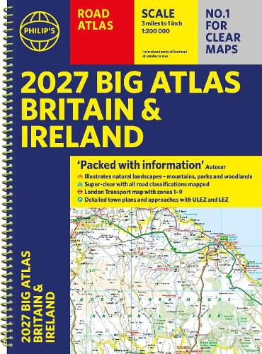 Cover image for Philip's 2027 Big Road Atlas of Britain and Ireland