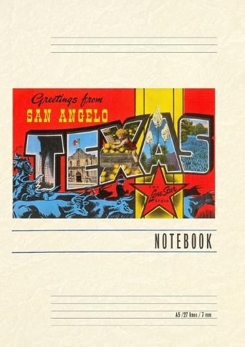 Cover image for Vintage Lined Notebook Greetings from San Angelo, Texas, the Lone Star State