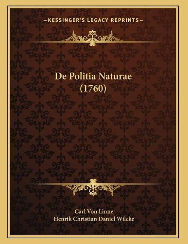 Cover image for de Politia Naturae (1760)