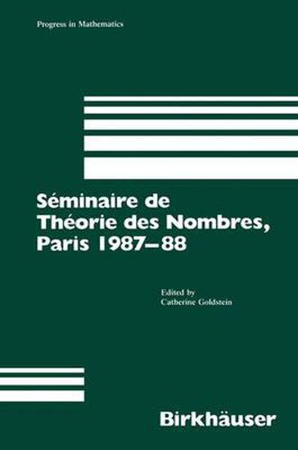 Cover image for Seminaire de Theorie des Nombres, Paris 1987-88