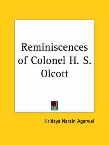 Cover image for Reminiscences of Colonel H. S. Olcott (1932)