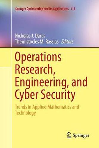 Cover image for Operations Research, Engineering, and Cyber Security: Trends in Applied Mathematics and Technology