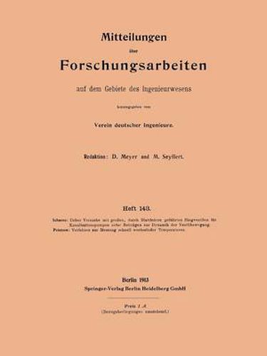 Cover image for Mitteilungen UEber Forschungsarbeiten Auf Dem Gebiete Des Ingenieurwesens