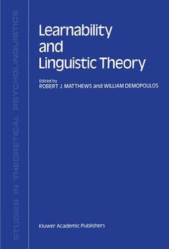 Cover image for Learnability and Linguistic Theory