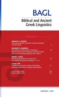 Cover image for Biblical and Ancient Greek Linguistics, Volume 8