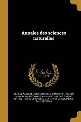 Cover image for Annales des sciences naturelles