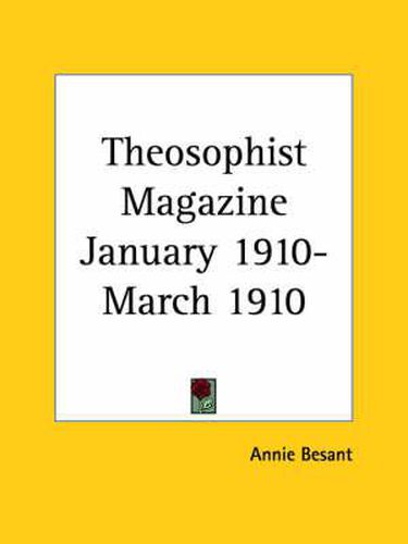 Cover image for Theosophist Magazine (January 1910-March 1910)