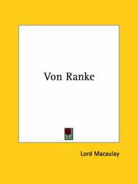 Cover image for Von Ranke