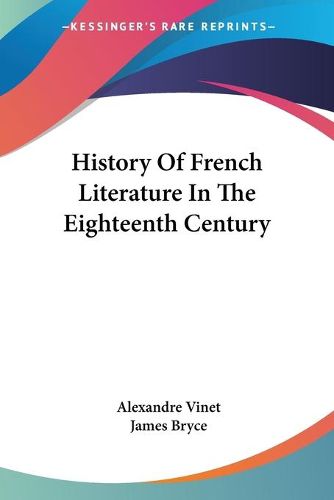 Cover image for History of French Literature in the Eighteenth Century