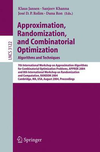 Cover image for Approximation, Randomization and Combinatorial Optimization. Algorithms and Techniques