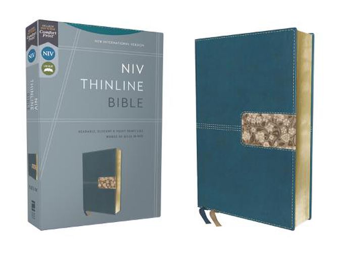 Cover image for NIV, Thinline Bible, Leathersoft, Teal, Red Letter, Comfort Print