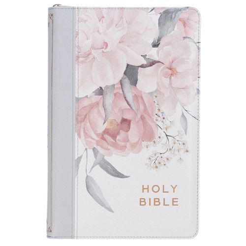 Cover image for KJV Bible Deluxe Gift Faux Leather Floral Printed W/Zipper