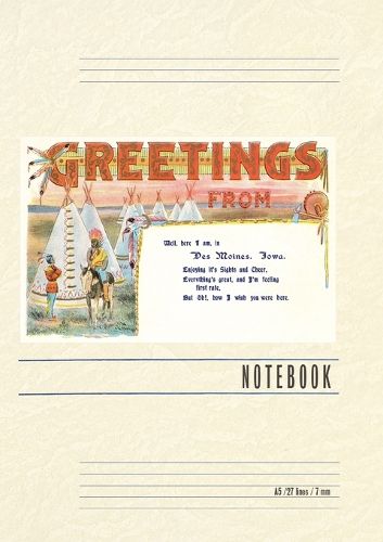 Cover image for Vintage Lined Notebook Greetings from Des Moines, Tepees