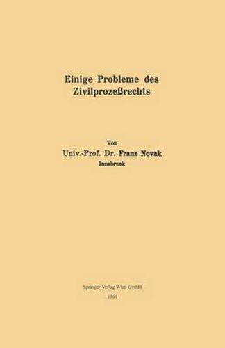 Cover image for Einige Probleme Des Zivilprozessrechts