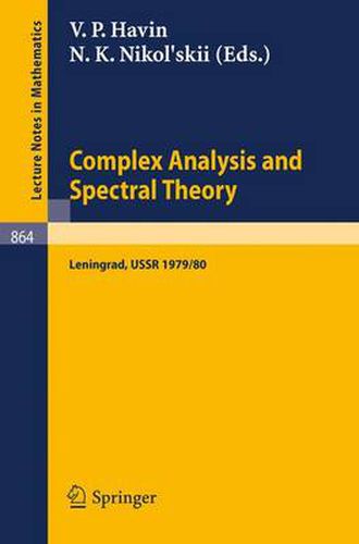 Cover image for Complex Analysis and Spectral Theory: Seminar, Leningrad 1979/80