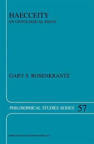 Cover image for Haecceity: An Ontological Essay