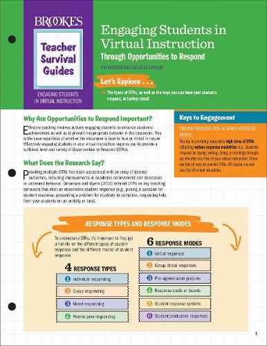 Cover image for Engaging Students in Virtual Instruction through Opportunities to Respond