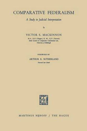 Cover image for Comparative Federalism: A Study in Judicial Interpretation