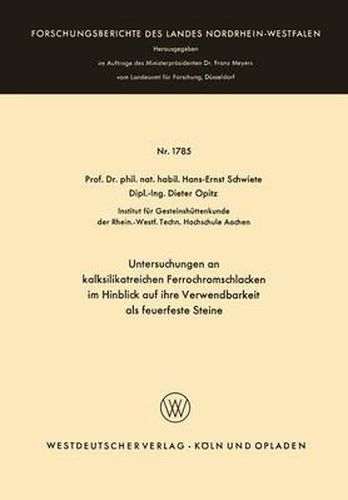 Untersuchungen an Kalksilikatreichen Ferrochromschlacken