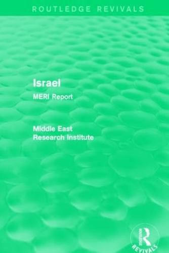 Cover image for Israel (Routledge Revival): MERI Report