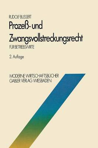 Cover image for Prozess- Und Zwangsvollstreckungsrecht Fur Betriebswirte