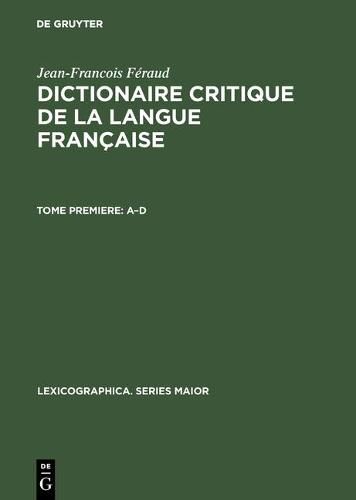 Dictionaire Critique de la Langue Francaise: (1787)