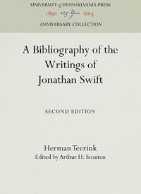 Cover image for A Bibliography of the Writings of Jonathan Swift