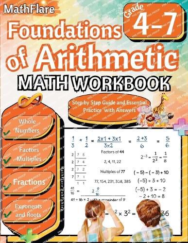 Cover image for Foundations of Arithmetic Math Workbook 4th and 7th Grade