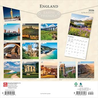 England 2026 Wall Calendar 