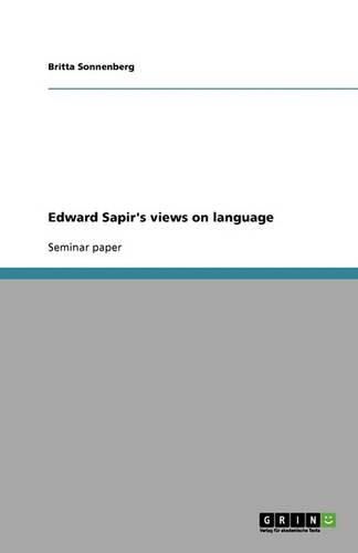 Cover image for Edward Sapir's Views on Language