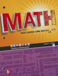 Cover image for Glencoe Math, Course 3, Student Edition, Volume 1