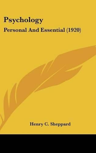 Cover image for Psychology: Personal and Essential (1920)