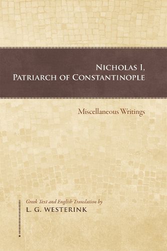Cover image for Nicholas I, Patriarch of Constantinople