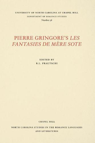 Cover image for Pierre Gringore's Les Fantasies de Mere Sote