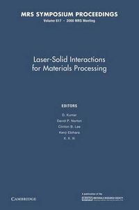 Cover image for Laser-Solid Interactions for Materials Processing: Volume 617