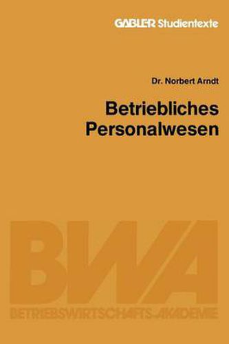 Cover image for Betriebliches Personalwesen