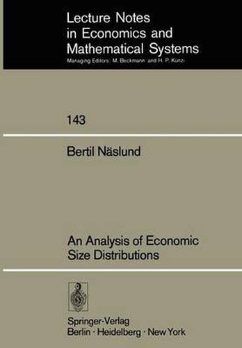 Cover image for An Analysis of Economic Size Distributions