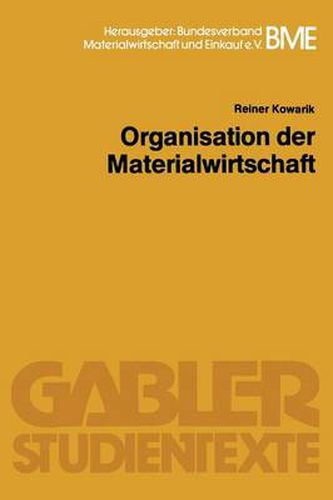 Cover image for Organisation Der Materialwirtschaft