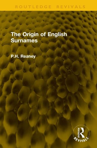 Cover image for The Origin of English Surnames