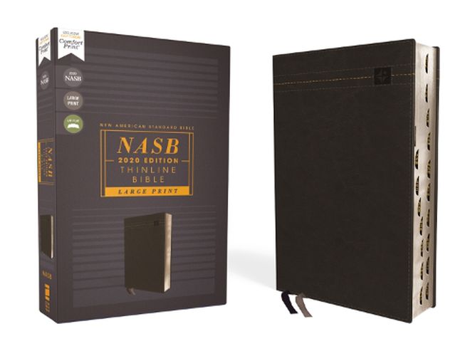 Cover image for NASB, Thinline Bible, Large Print, Leathersoft, Black, Red Letter, 2020 Text, Thumb Indexed, Comfort Print