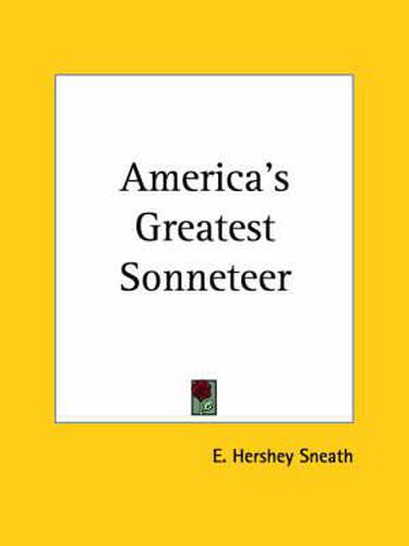 Cover image for America's Greatest Sonneteer (1928)