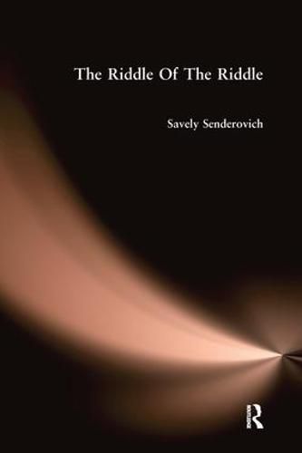 Cover image for Riddle Of The Riddle: A Study of the Folk Riddle's Figurative Nature