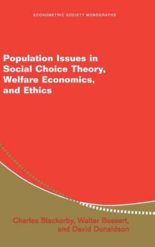 Population Issues in Social Choice Theory, Welfare Economics, and Ethics