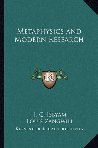 Cover image for Metaphysics and Modern Research