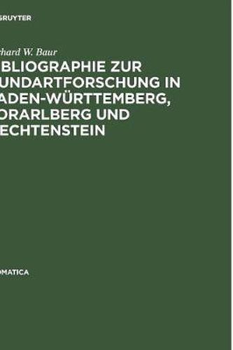 Cover image for Bibliographie Zur Mundartforschung in Baden-Wurttemberg, Vorarlberg Und Liechtenstein