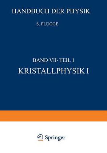 Cover image for Kristallphysik I / Crystal Physics I