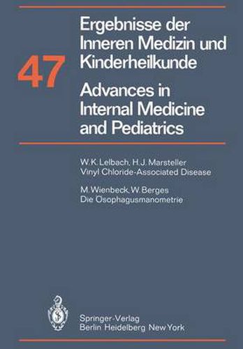 Ergebnisse der Inneren Medizin und Kinderheilkunde / Advances in Internal Medicine and Pediatrics