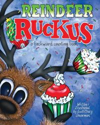 Cover image for Reindeer Ruckus: a backward counting book